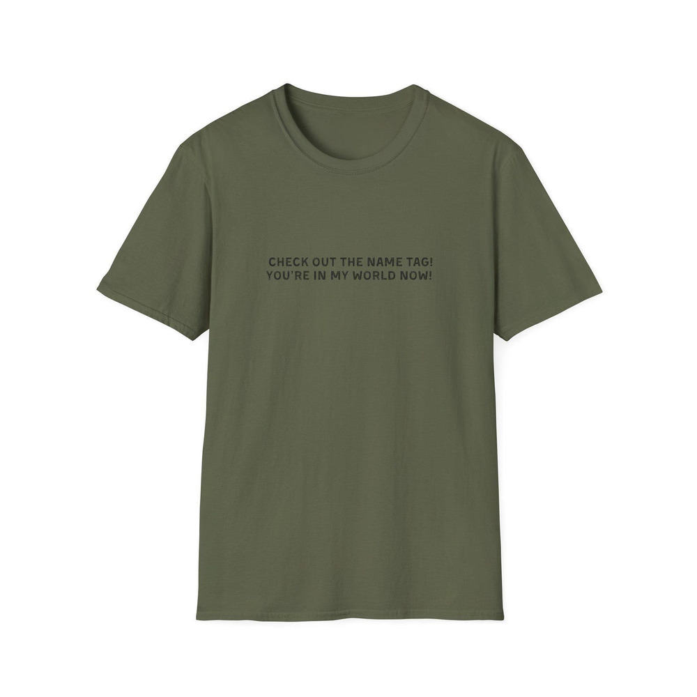 Happy Gilmore Check Out The Name Tag T Shirt Tee Military Green